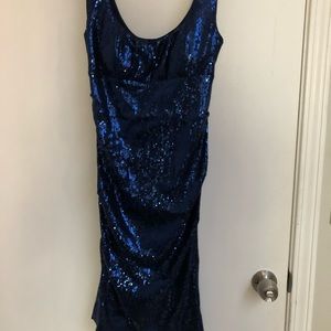 Nicole Miller blue sequin dress, size 6